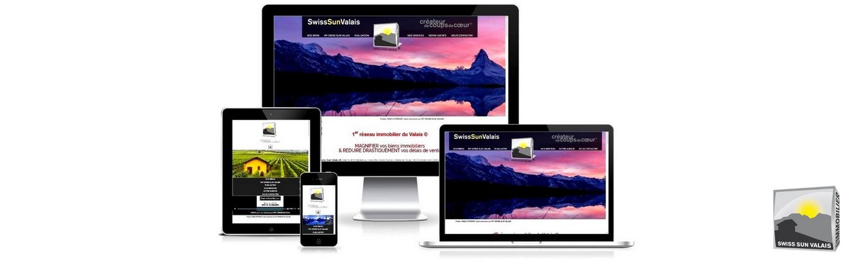 Swiss Sun Valais ® Facile de nous contacter sur tous supports digitaux en Valais Suisse. 1er réseau immobilier du Valais ®